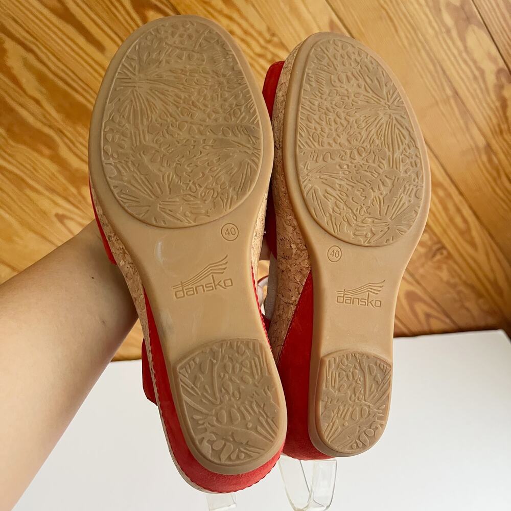 DANSKO Charlotte Wedge Sandals Red Suede EU 40 - Picture 6 of 6